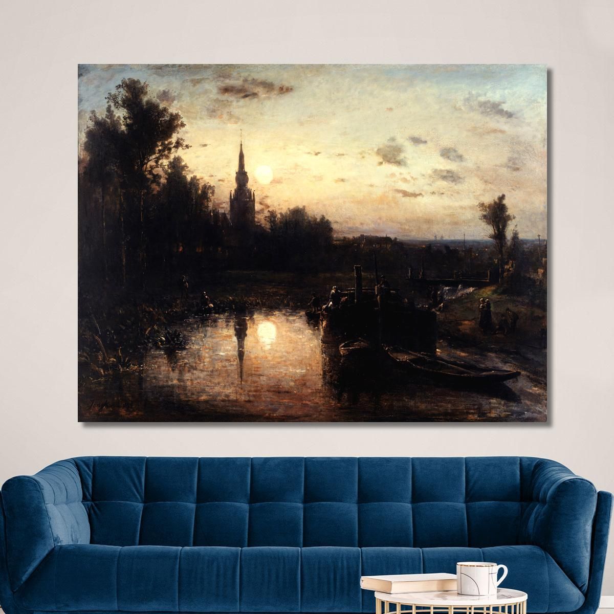 Moonlight In Overschie Surroundings Of Rotterdam Johan Barthold Jongkind jbj14 canvas print 