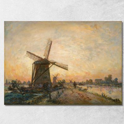 Towing In Holland Johan Barthold Jongkind jbj26 canvas print 