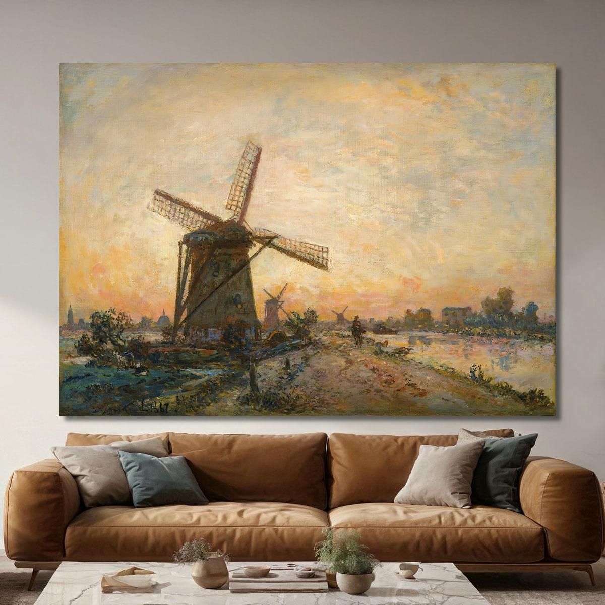 Towing In Holland Johan Barthold Jongkind jbj26 canvas print 