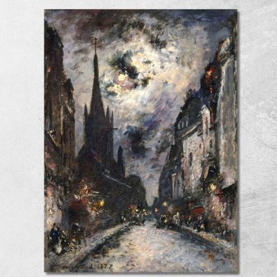 Saint-Séverin Street Current 5Th Arrondissement. Johan Barthold Jongkind jbj32 canvas print 