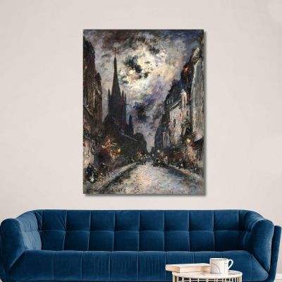 Saint-Séverin Street Current 5Th Arrondissement. Johan Barthold Jongkind jbj32 canvas print 