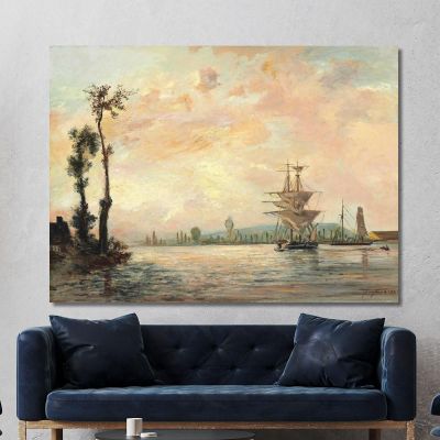 The Seine Near Rouen Johan Barthold Jongkind jbj33 canvas print 