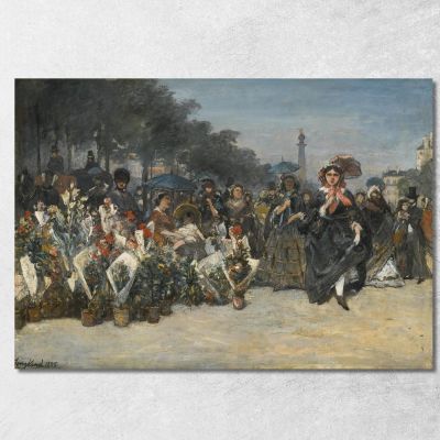 The Flower Market Boulevard Richard Lenoir Paris Johan Barthold Jongkind jbj38 canvas print 