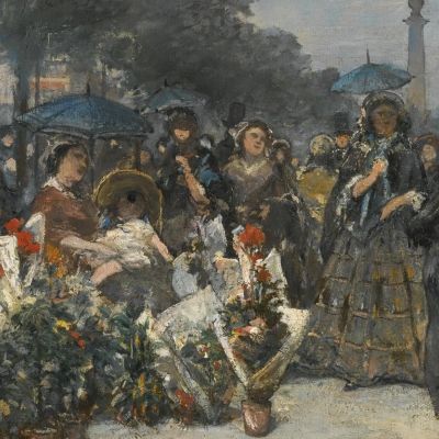 The Flower Market Boulevard Richard Lenoir Paris Johan Barthold Jongkind jbj38 canvas print