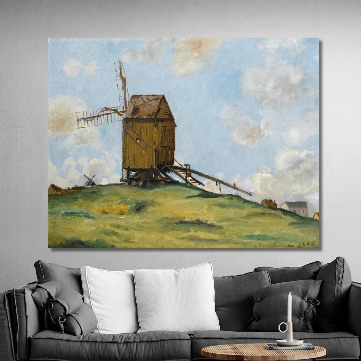 Landscape With Two Mills Johan Barthold Jongkind jbj55 canvas print 