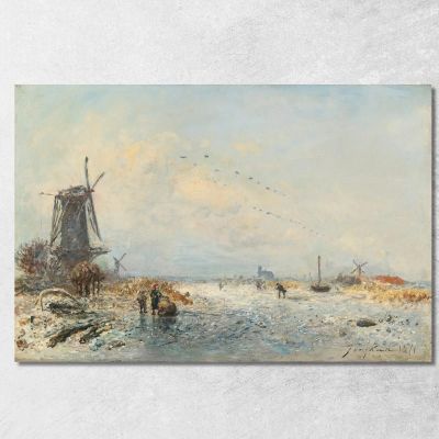 Winter Scene In Holland Johan Barthold Jongkind jbj65 canvas print 