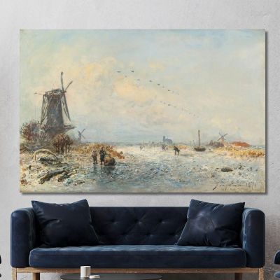 Winter Scene In Holland Johan Barthold Jongkind jbj65 canvas print 