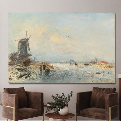 Winter Scene In Holland Johan Barthold Jongkind jbj65 canvas print 