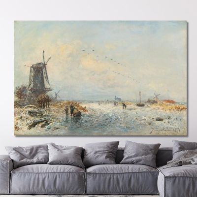 Winter Scene In Holland Johan Barthold Jongkind jbj65 canvas print 