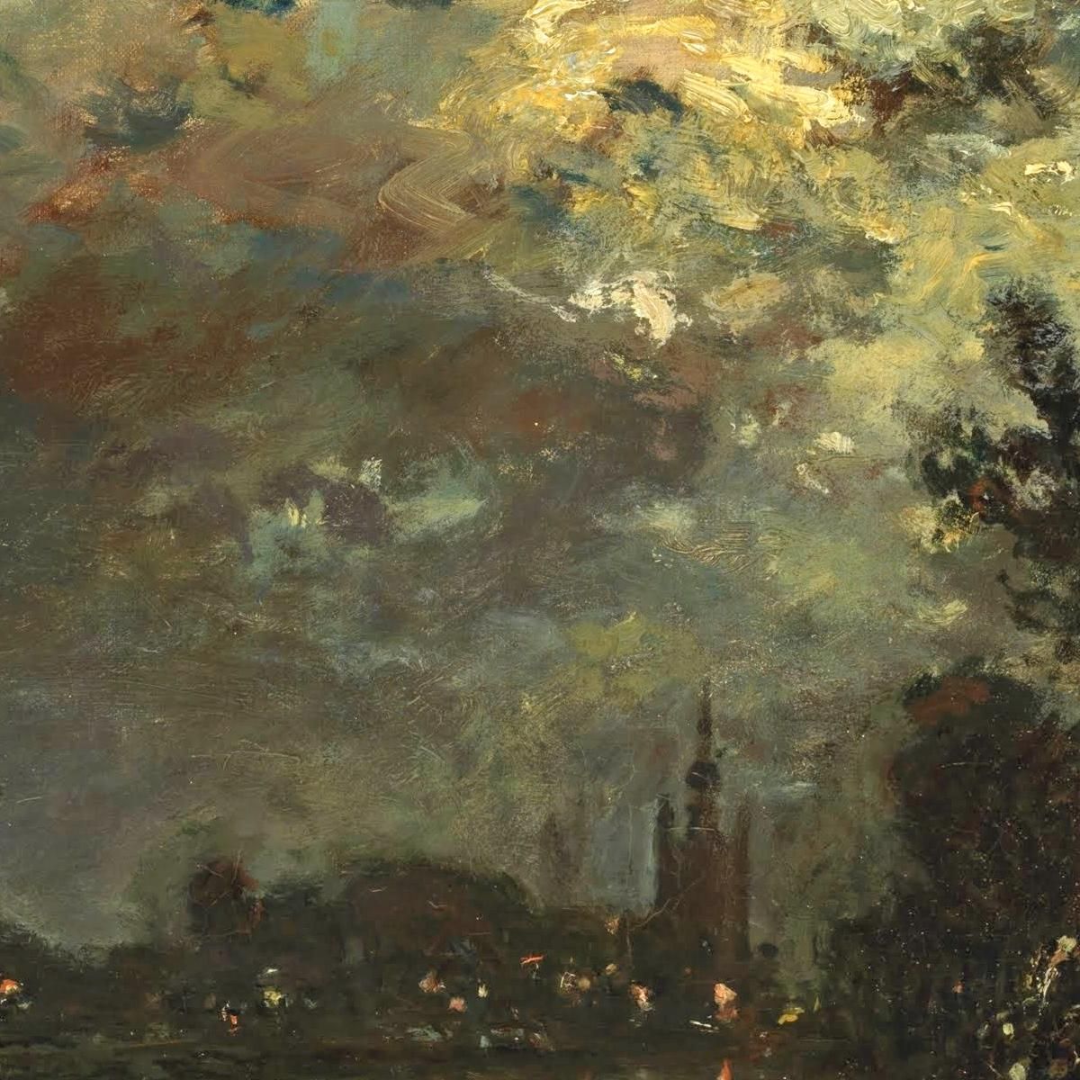 View On Overschie In Moonlight Johan Barthold Jongkind jbj75 canvas print