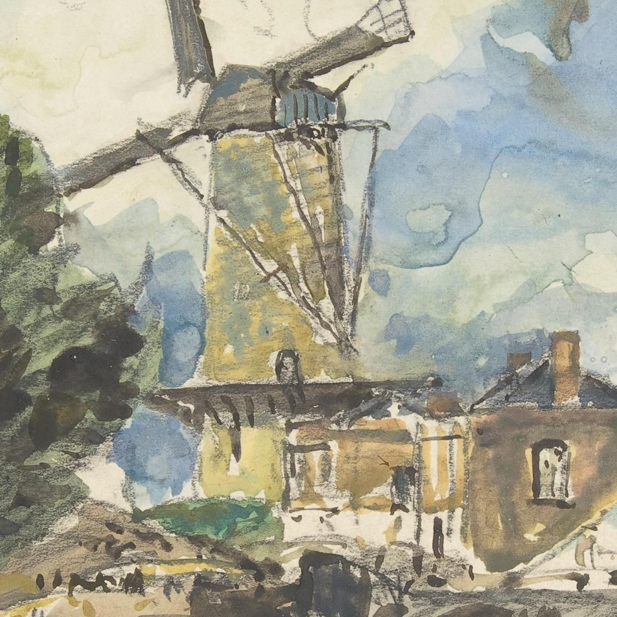 Wind Mill At Antwerp Johan Barthold Jongkind jbj77 canvas print