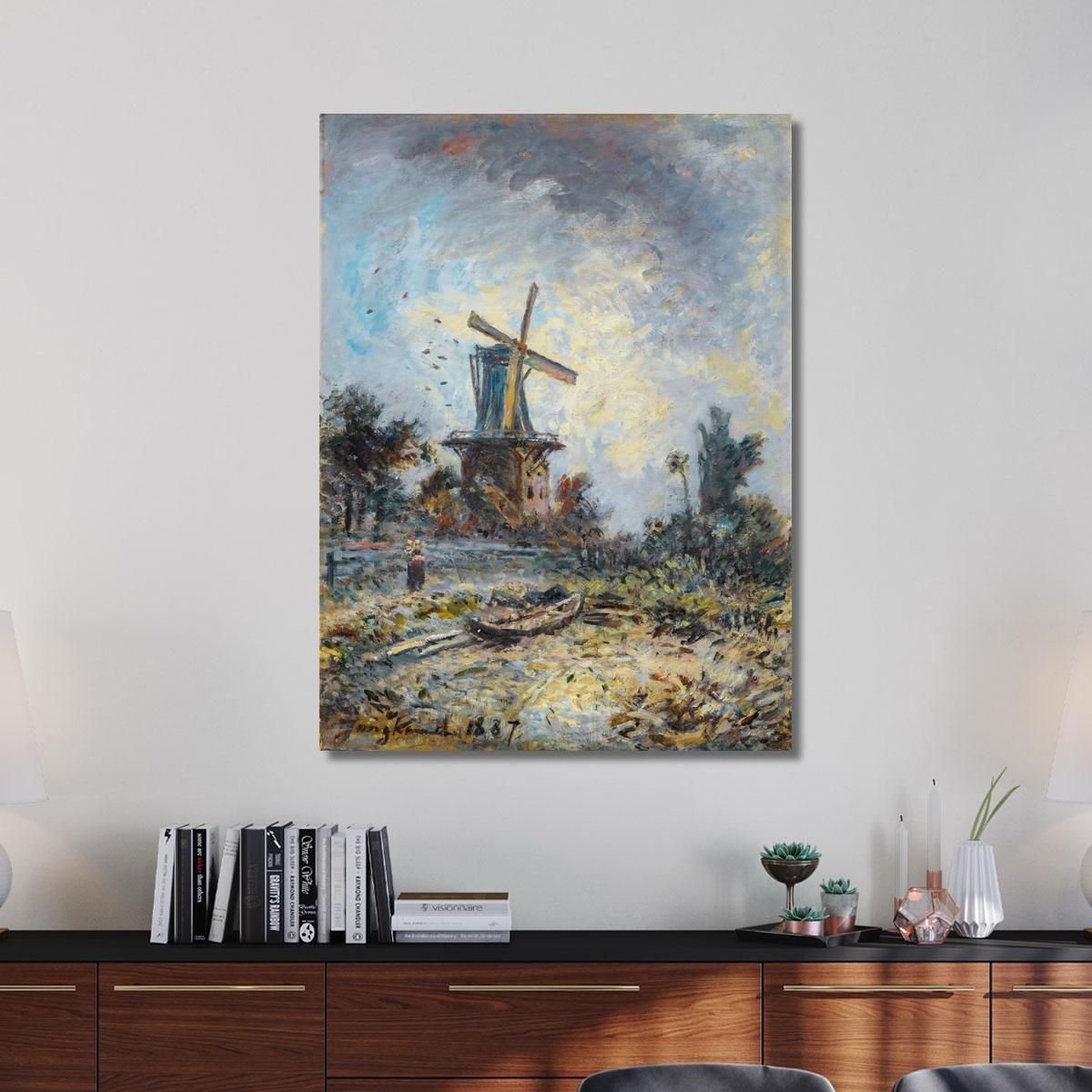 Windmill In Dordrecht Johan Barthold Jongkind jbj78 canvas print 