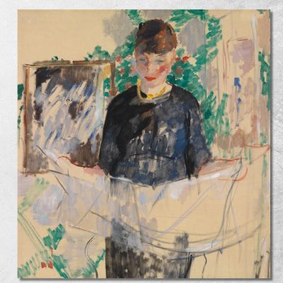 Woman In Black Reading A Newspaper Rik Wouters rwo38 canvas print 