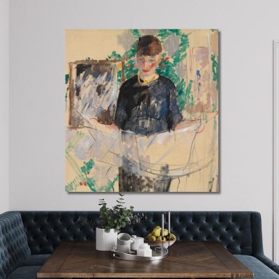 Woman In Black Reading A Newspaper Rik Wouters rwo38 canvas print 