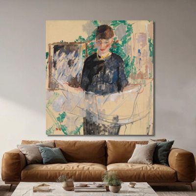 Woman In Black Reading A Newspaper Rik Wouters rwo38 canvas print 