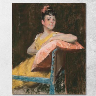 A Girl In Yellow The Yellow Gown William Merritt Chase wmc3 canvas print 