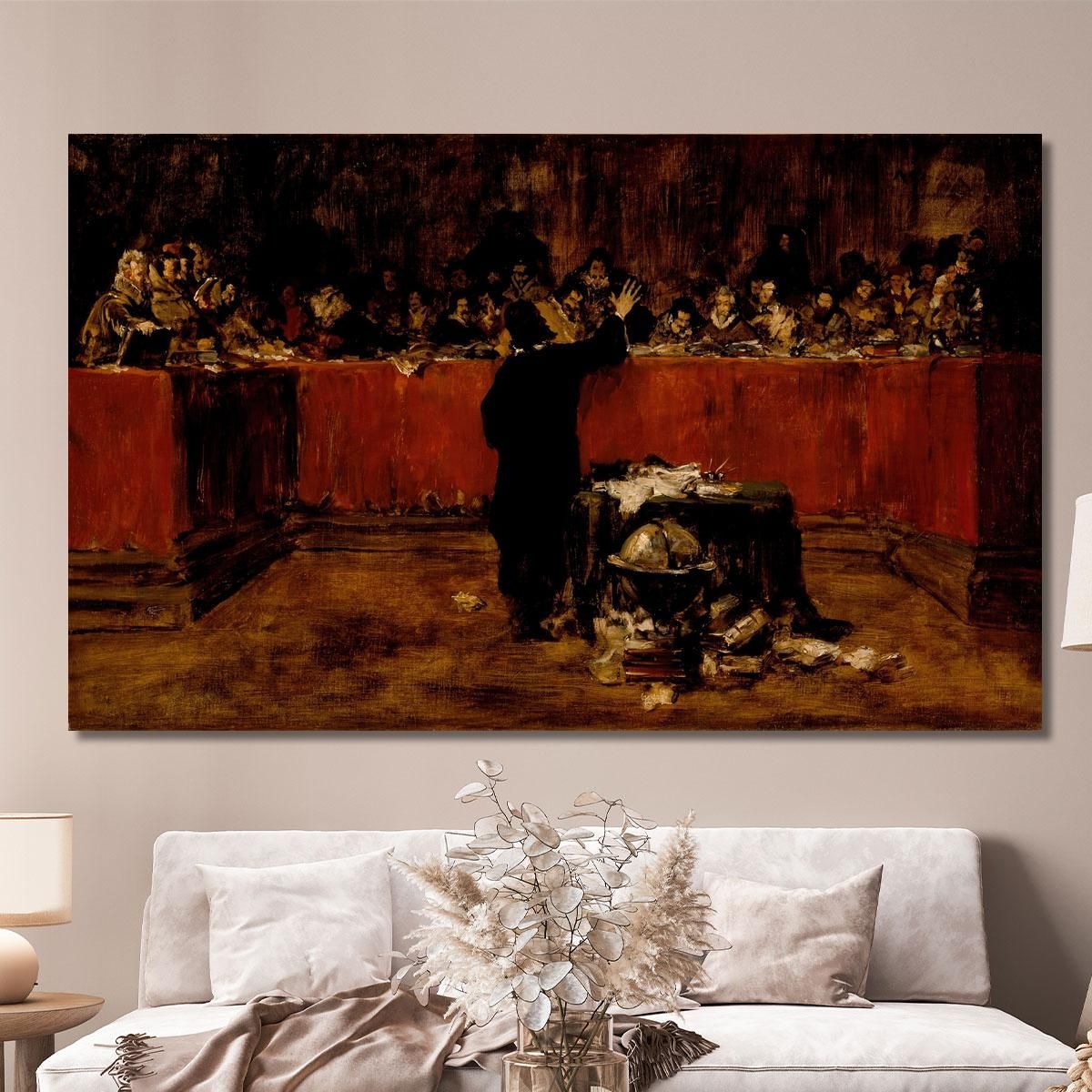 Christopher Columbus Before The Spanish Council William Merritt Chase wmc13 canvas print 
