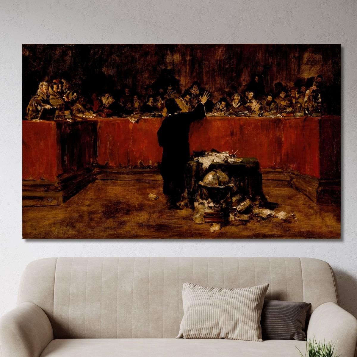 Christopher Columbus Before The Spanish Council William Merritt Chase wmc13 canvas print 