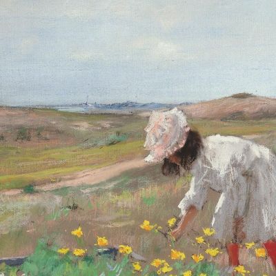 Gathering Flowers Shinnecock Long Island William Merritt Chase wmc21 canvas print