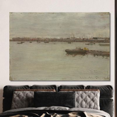 Gray Day On The Bay William Merritt Chase wmc24 canvas print 