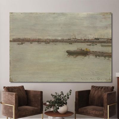 Gray Day On The Bay William Merritt Chase wmc24 canvas print 