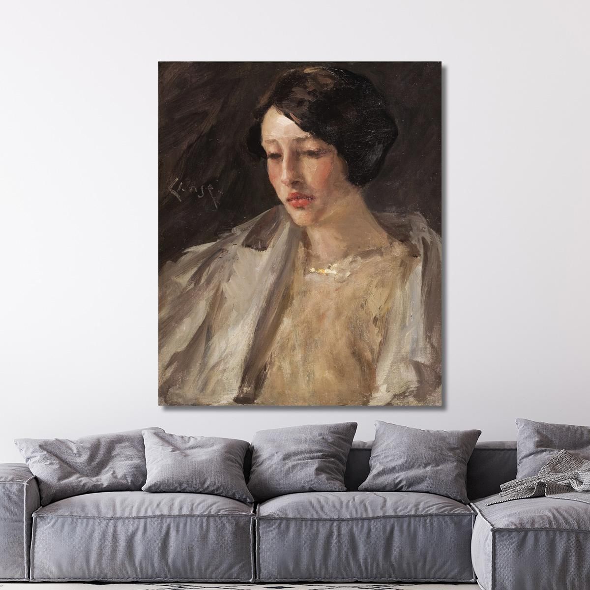 Portrait Of Esther M. Groome William Merritt Chase wmc59 canvas print 