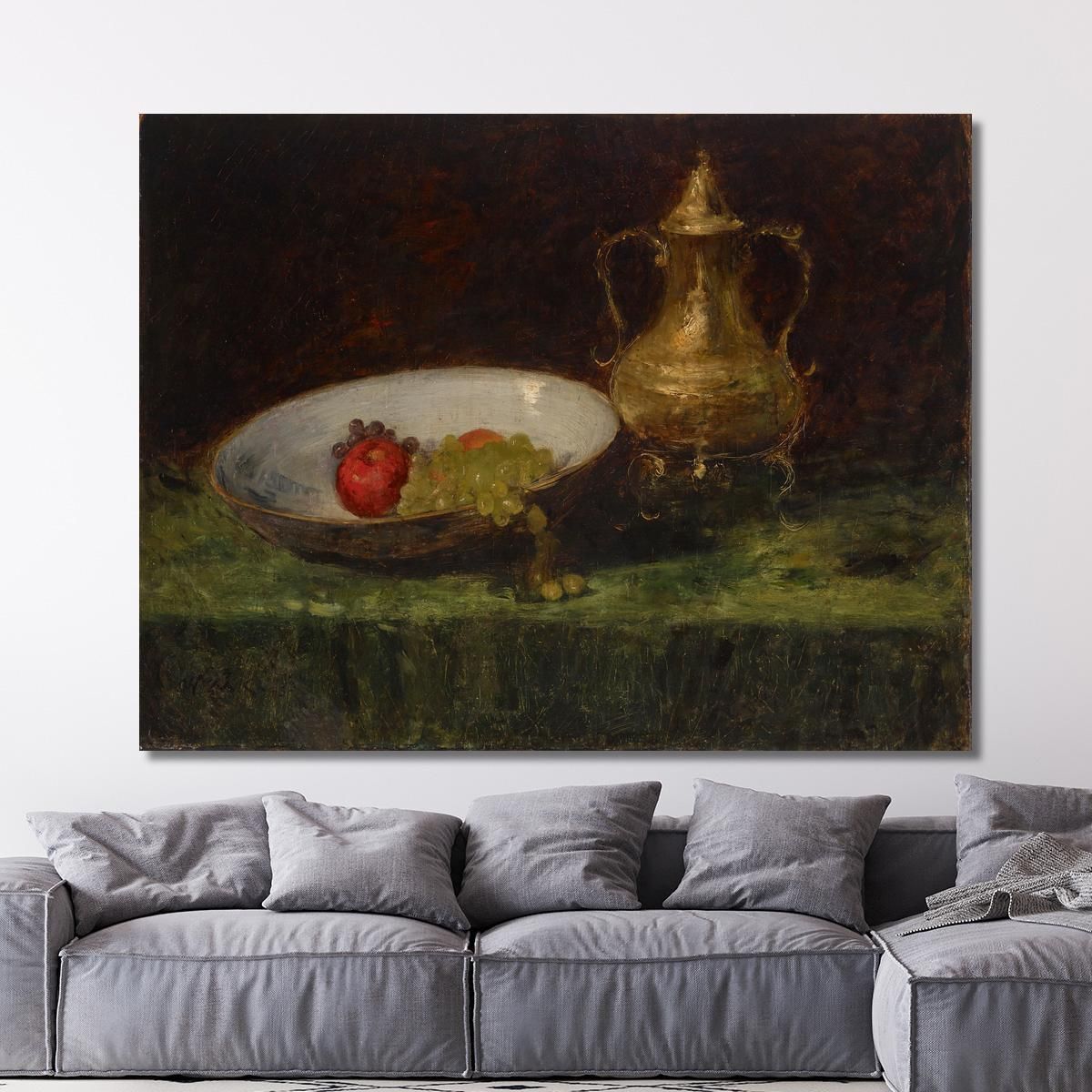 Still Life Fruit And Copper Pot William Merritt Chase wmc77 canvas print 