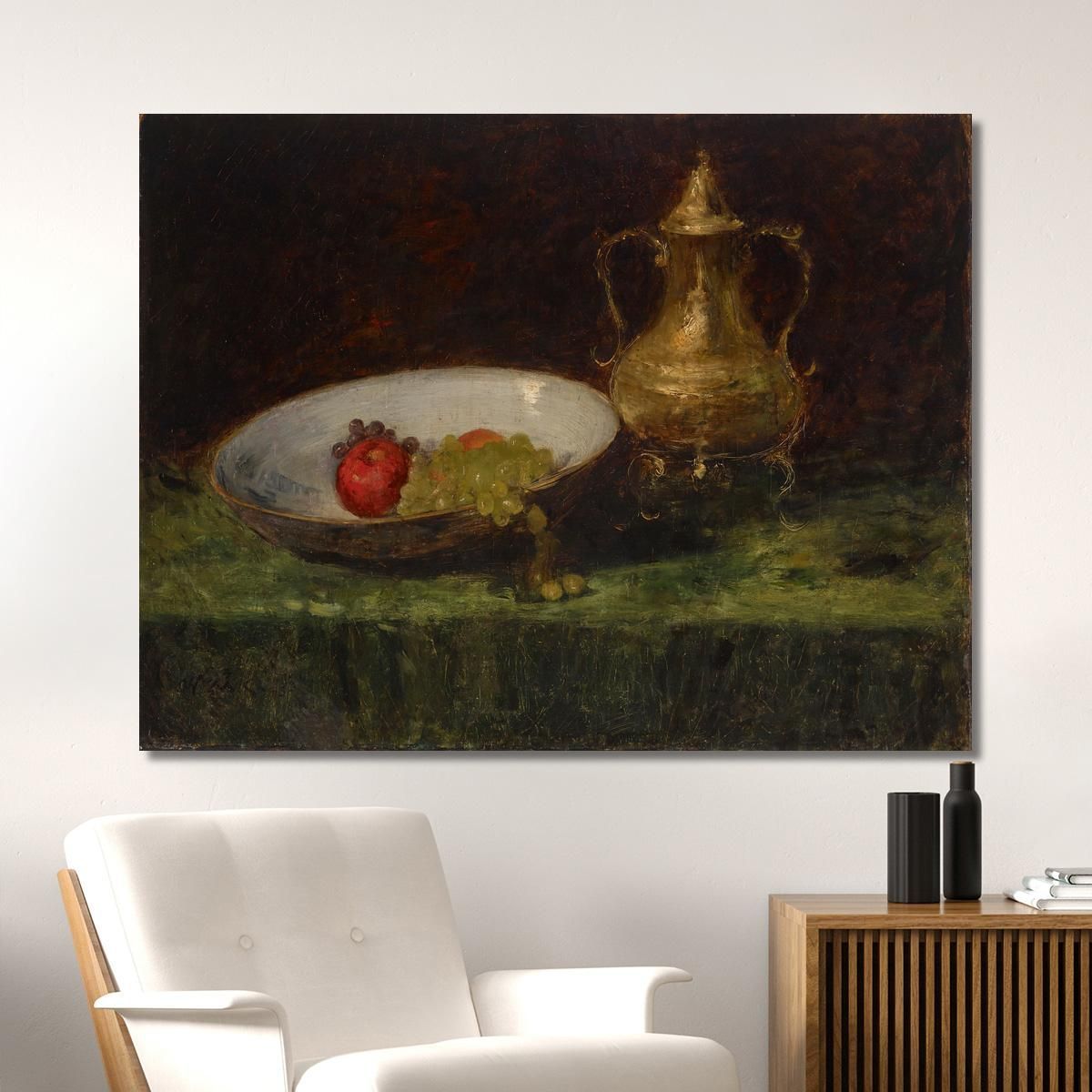 Still Life Fruit And Copper Pot William Merritt Chase wmc77 canvas print 