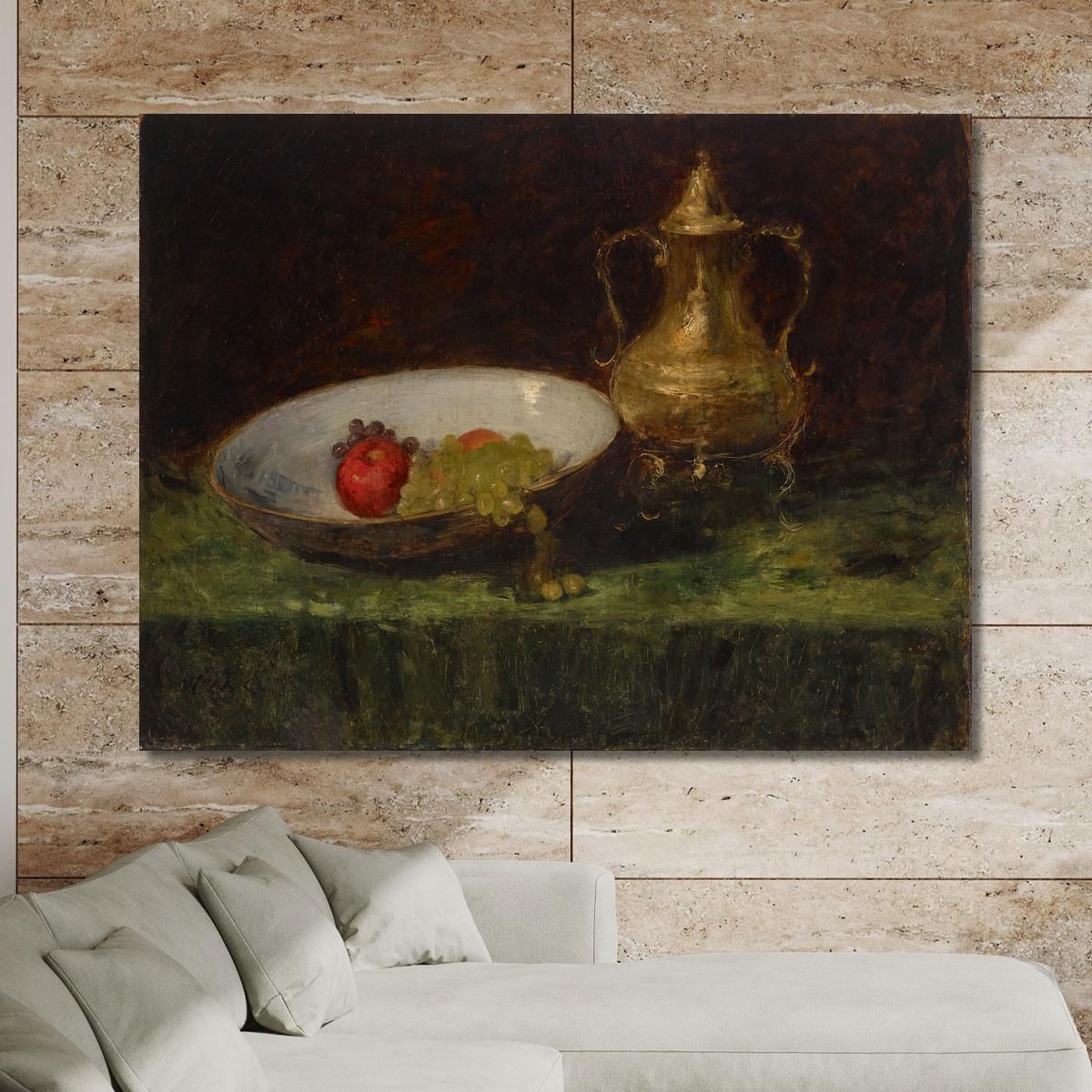 Still Life Fruit And Copper Pot William Merritt Chase wmc77 canvas print 