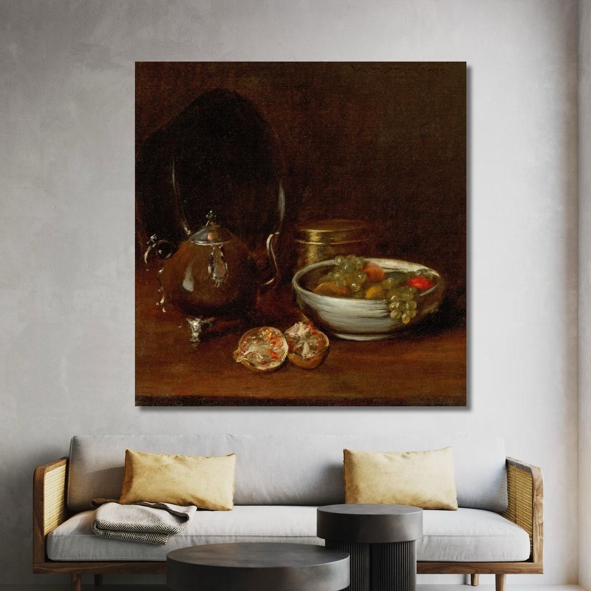 Still Life With Tea Kettle And Fruit William Merritt Chase wmc81 canvas print 