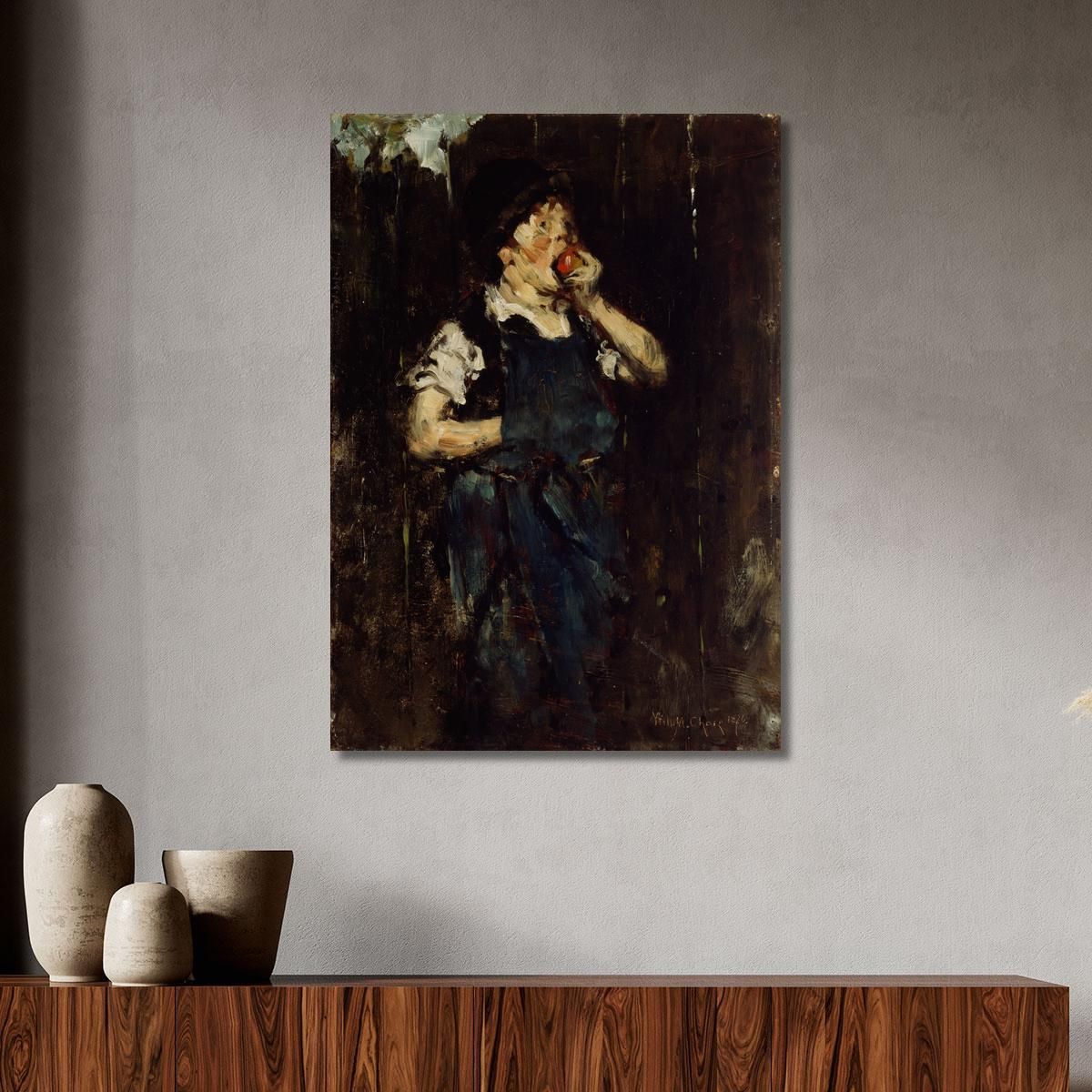 The Apprentice Boy With Apple William Merritt Chase wmc92 canvas print 