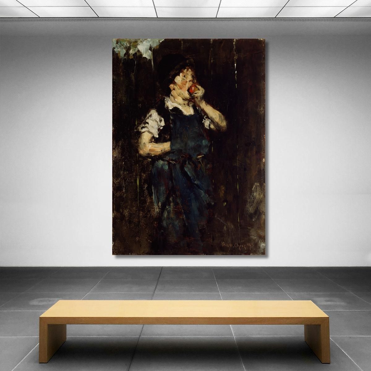 The Apprentice Boy With Apple William Merritt Chase wmc92 canvas print 