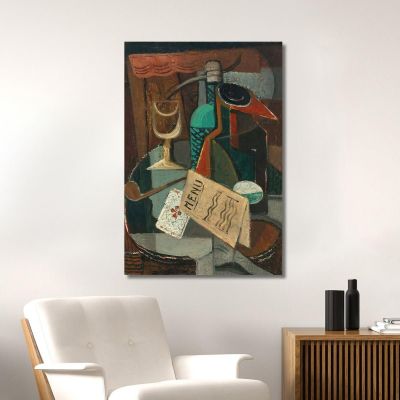 Still Life With Menu And Siphon Louis Marcoussis lmr19 canvas print 