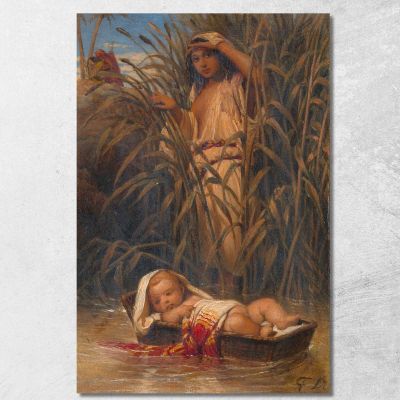 Moses In The Reed Basket Paul Delaroche pdl8 canvas print 