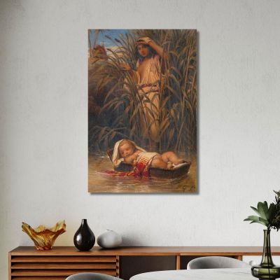 Moses In The Reed Basket Paul Delaroche pdl8 canvas print 