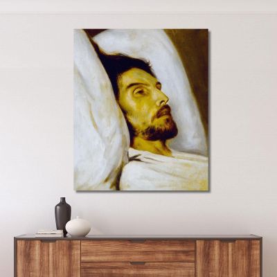 Portrait Of A Man On His Deathbed Formerly Called Armand Carrel Paul Delaroche pdl13 canvas print 