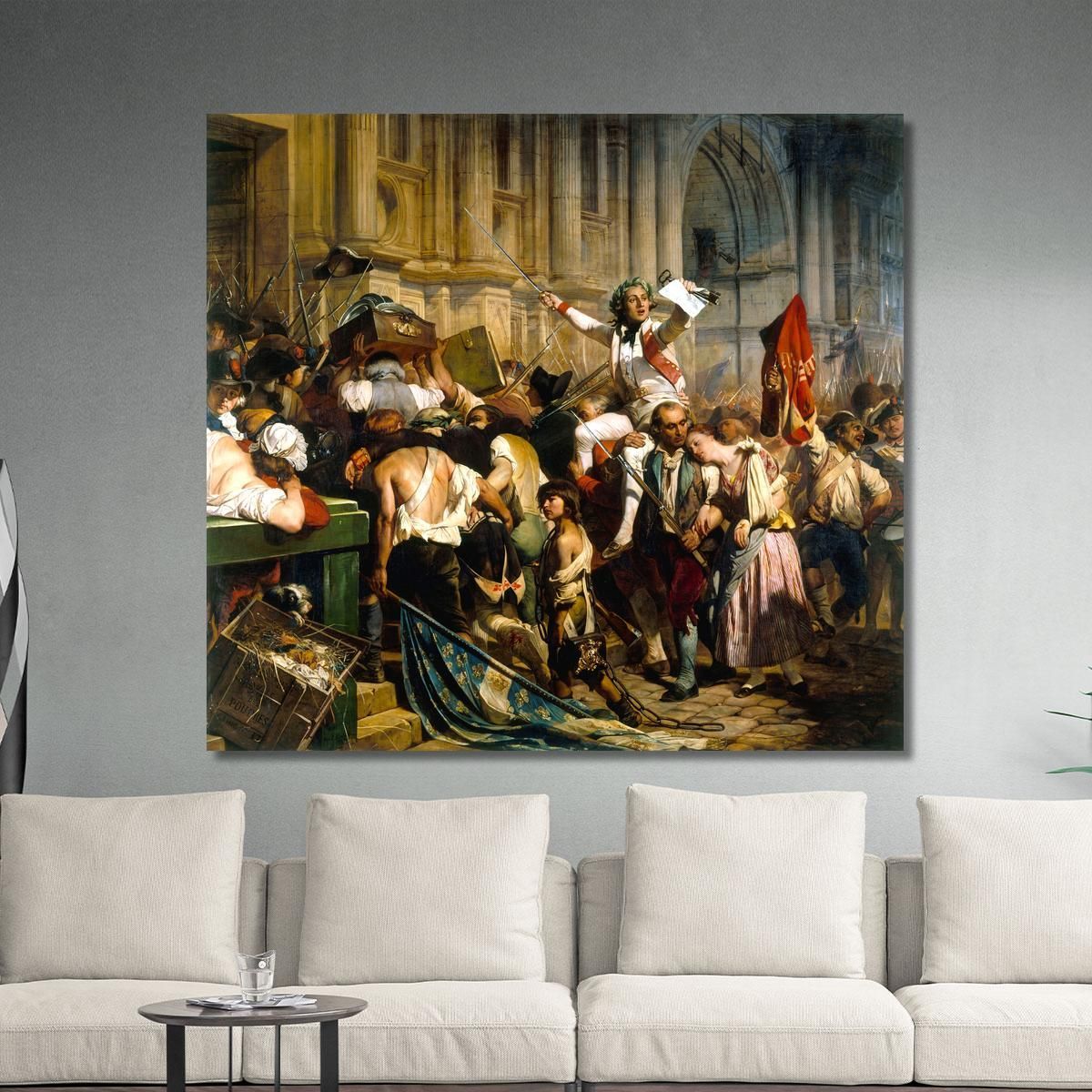 The Victors Of The Bastille In Front Of The Hôtel De Ville Paul Delaroche pdl23 canvas print 