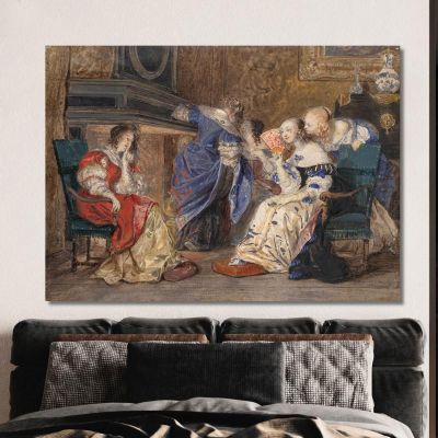 Women In An Interior Paul Delaroche pdl25 canvas print 