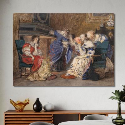 Women In An Interior Paul Delaroche pdl25 canvas print 