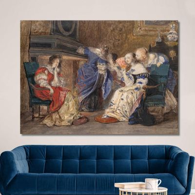 Women In An Interior Paul Delaroche pdl25 canvas print 