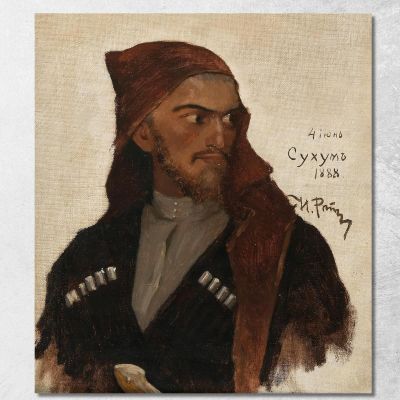 Portrait Of A Kabardian Prince Ilya Efimovich Repin ier9 canvas print 