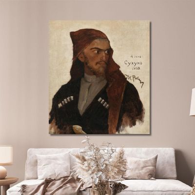 Portrait Of A Kabardian Prince Ilya Efimovich Repin ier9 canvas print 