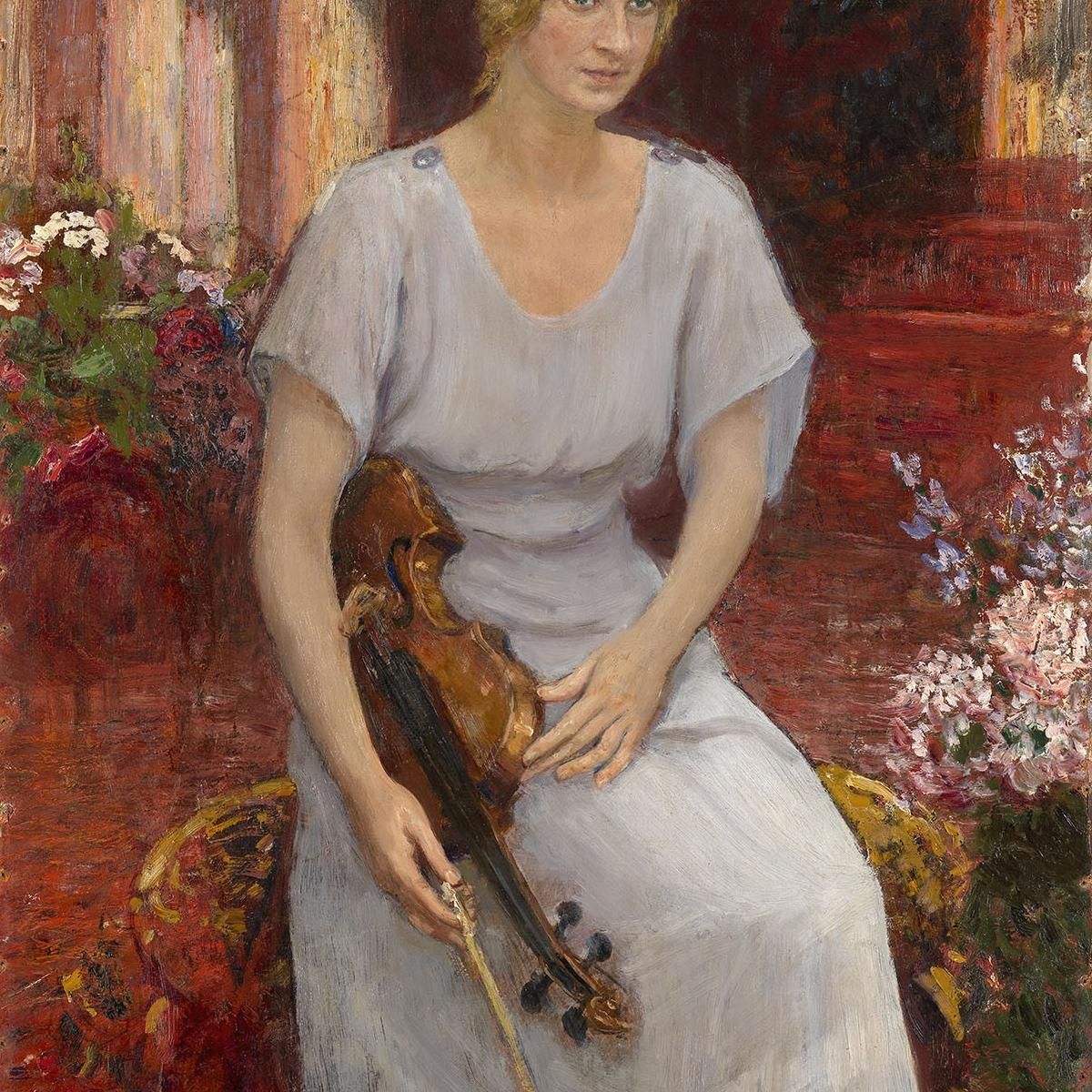 Portrait Of The Violinist Cecilia Hansen Ilya Efimovich Repin ier18 canvas print