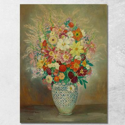 Floral Arrangement With Dahlias Henri Lebasque hlb6 canvas print 