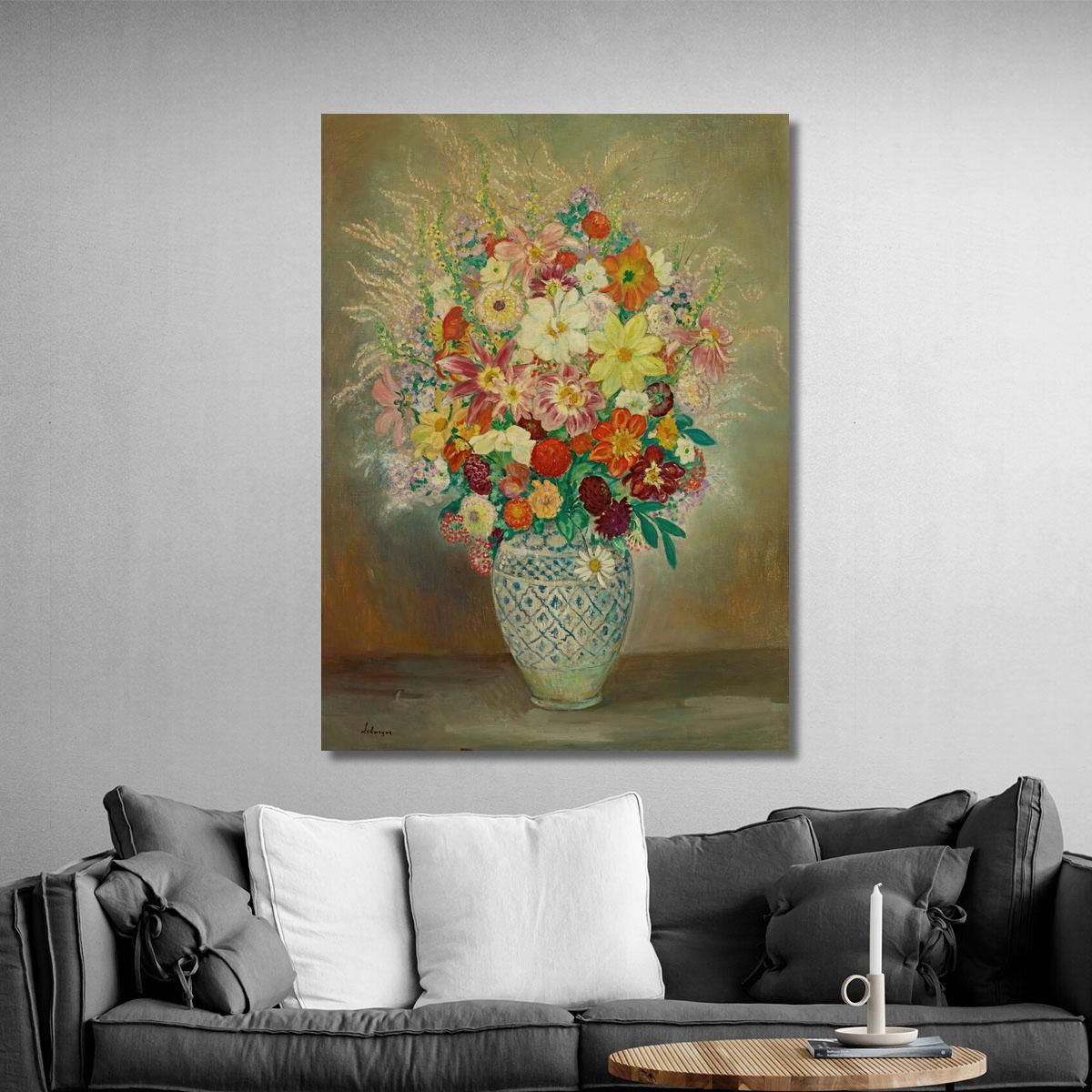 Floral Arrangement With Dahlias Henri Lebasque hlb6 canvas print 