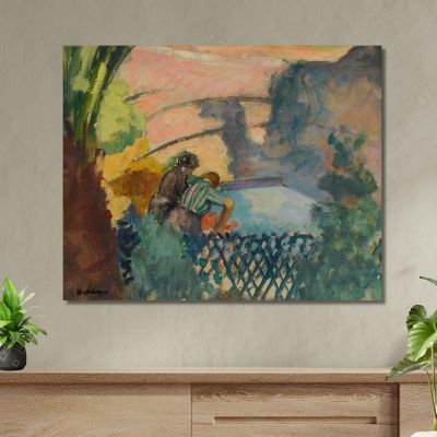 Two Women At The Washhouse Henri Lebasque hlb7 canvas print 