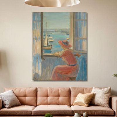 In Front Of The Window Of The Ile D'Yeu Henri Lebasque hlb8 canvas print 