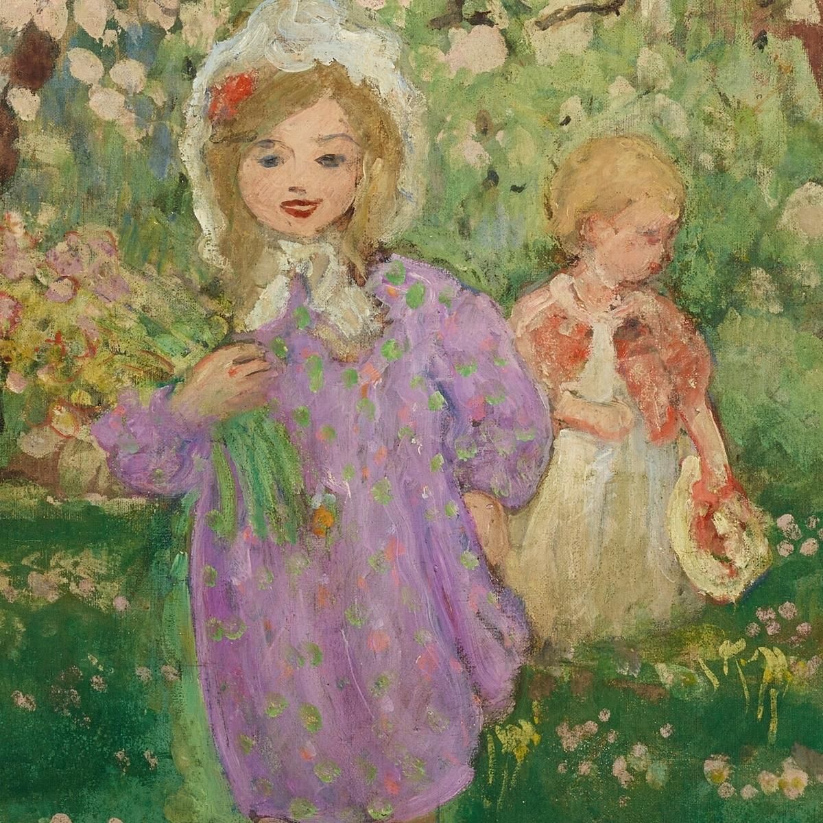 Children In A Flowering Orchard Henri Lebasque hlb10 canvas print