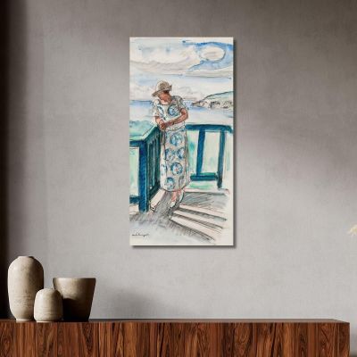 Woman On Balcony Henri Lebasque hlb11 canvas print 