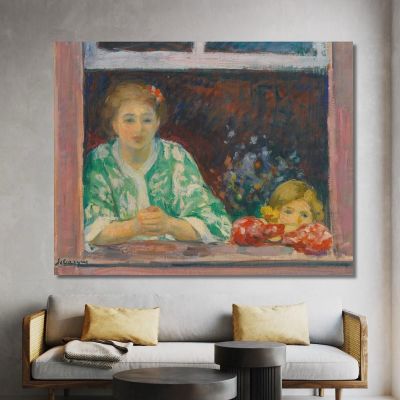 Woman And Little Girl At The Window Henri Lebasque hlb14 canvas print 